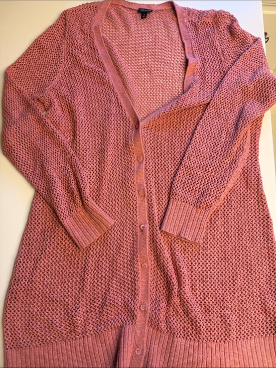 torrid Sweaters - Torrid Woven Button-Front Pink Women's Cardigan Sweater 3X